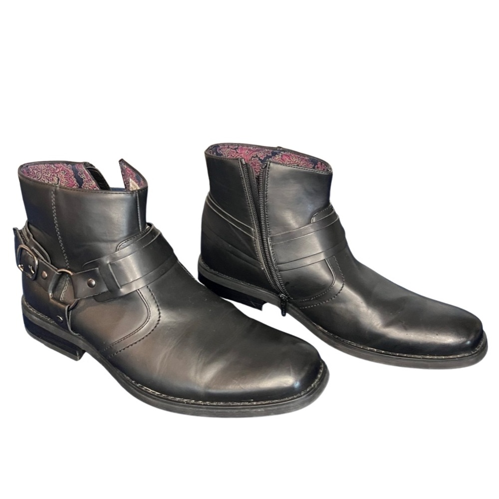 Steve Madden Boots for Men, Canvas Lining, Leather Sock- S10 Black